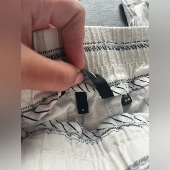 Vero Moda Linen Blend Striped Drawstring Pants Small - Picture 7 of 11